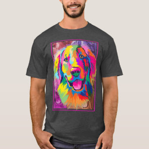 Camiseta Cuidado Golden Retriever Dog Lover Pop Art Golden 