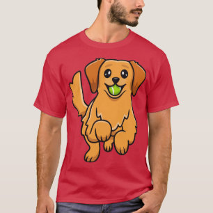Camiseta Cuidado Golden Retriever Jugando Ball