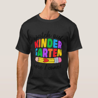 Camiseta Cuidado jardín de infancia aquí vengo divertidos n