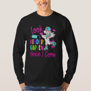 Camiseta Cuidado jardín de infancia aquí vengo unicornio C