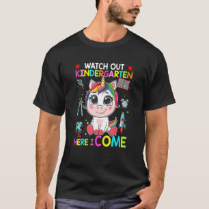 Camiseta Cuidado jardín de infancia aquí vengo Unicornio De