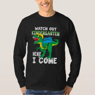 Camiseta Cuidado jardín de infantes aquí vengo dinosaurios
