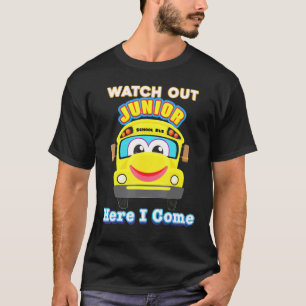 Camiseta Cuidado Junior Aquí Vine El Niño De Autobús Escola