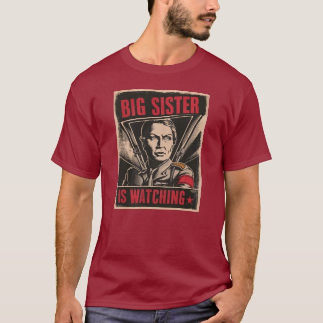 Camiseta Cuidado, la hermana mayor está mirando (Anverso)