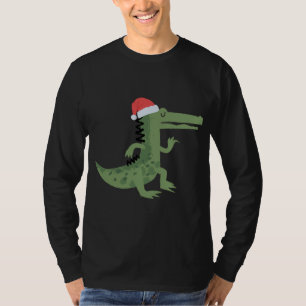 Camiseta Cuidado lagarto con Navidades divertidos de Santa 