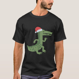 Camiseta Cuidado lagarto con Navidades divertidos de Santa
