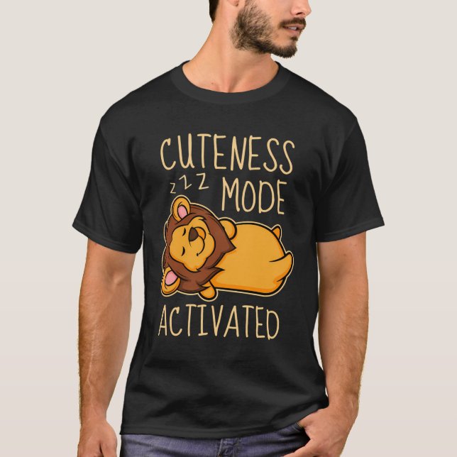 Camiseta Cuidado León Dibujo De León Niño Dormido (Anverso)