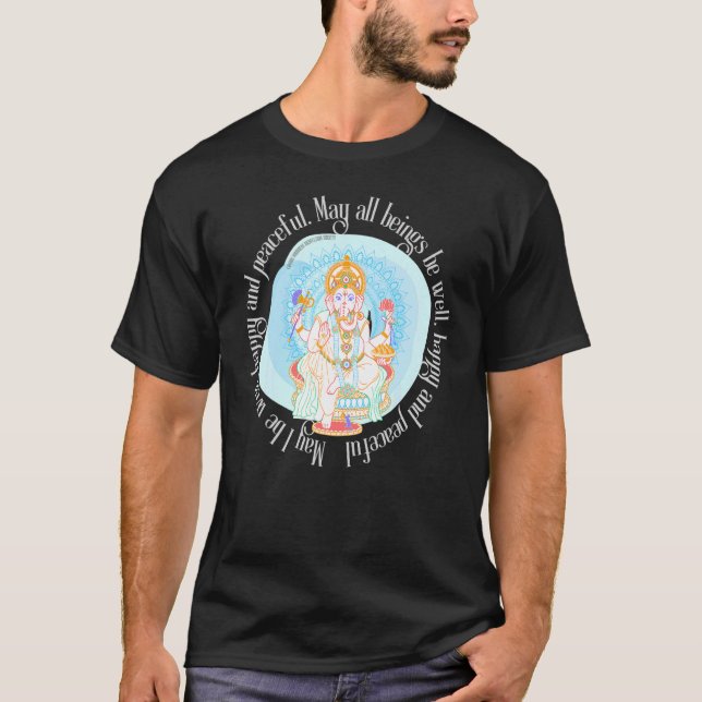 Camiseta Cuidado Lotus Ganesh Espiritual Divino Yoga Medita (Anverso)