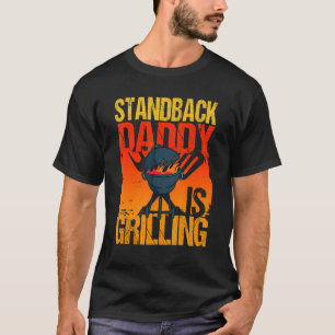 Camiseta Cuidado papá está asando grillos a papá Grill