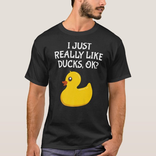 Camiseta Cuidado Pato De Goma Me Gusta Realmente Los Patos  (Anverso)