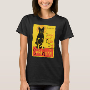 Camiseta Cuidado perro de ganado australiano arte azul Heel