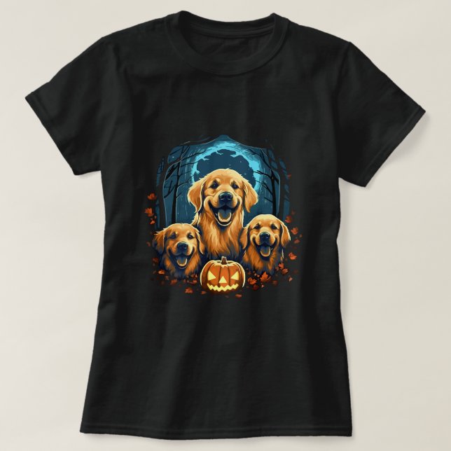 Camiseta Cuidado perro de la recuperación dorada divertida  (Diseño del anverso)
