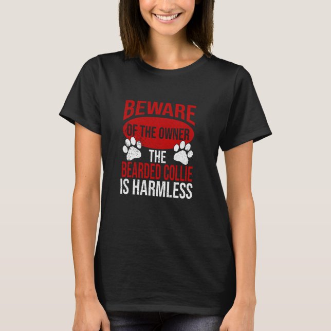 Camiseta Cuidado - Perro Papá Perro Madre Corazón Dueño De  (Anverso)