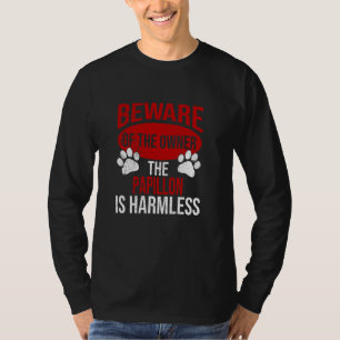 Camiseta Cuidado - Perro Papá Perro Mamá Papillon Perro Due