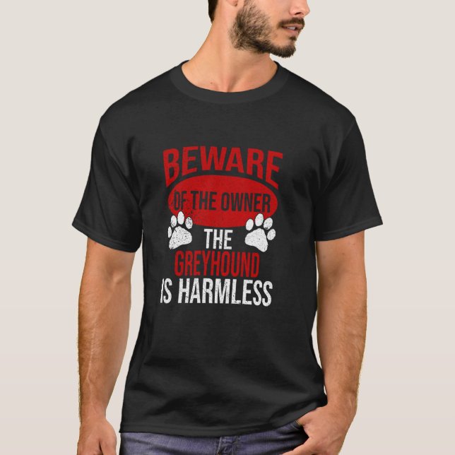 Camiseta Cuidado - Perro Papá Perro Mamá Perro Greyhound Pe (Anverso)