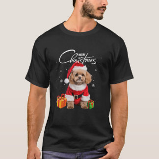 Camiseta Cuidado poodle Santa Hat Feliz Navidad navideñas n