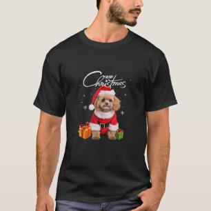 Camiseta Cuidado poodle Santa Hat Feliz Navidad navideñas n