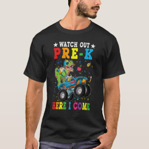 Camiseta Cuidado Previo A La K Aquí Vengo Dinosaurios Monst