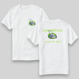 Camiseta Cuidado Profesional de Césped Verde Blanco y Servi
