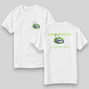 Camiseta Cuidado Profesional de Césped Verde Blanco y Servi
