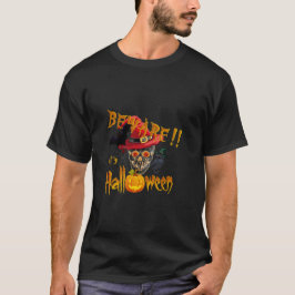 Camiseta Cuidado que es Halloween Calavera Embrujada