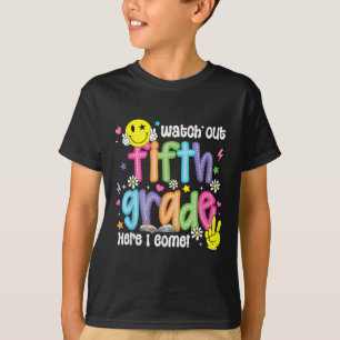 Camiseta Cuidado Quinto Grado Aquí Vengo 5to Grado De Regre