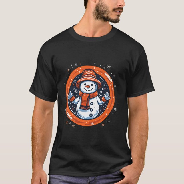 Camiseta Cuidado Snowman Christmas Tree Forest Navidad (Anverso)