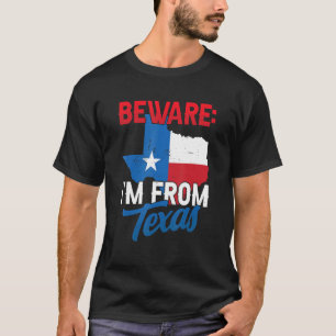 Camiseta Cuidado, soy de Texas Patriotic Pride Texan dicien