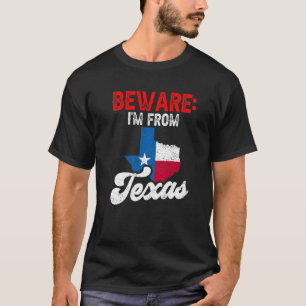 Camiseta Cuidado, soy de Texas Patriotic Pride Texan dicien