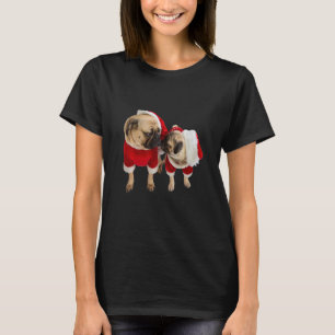 Camiseta Cuidado Tan Pug Papicolau Padre Son Santa Hat Imag