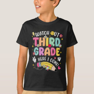 Camiseta Cuidado Tercer Grado Aquí Vengo De Vuelta Al Coleg