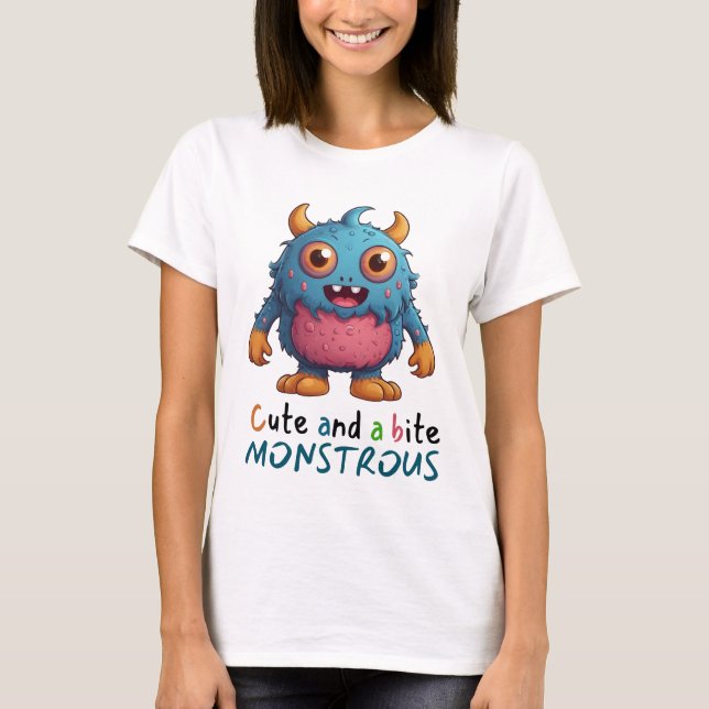 Camiseta Cuidado y un poco monstruoso (Anverso)