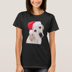 Camiseta Cuidado Yellow Lab Perro Santa Hat Navidades Labra