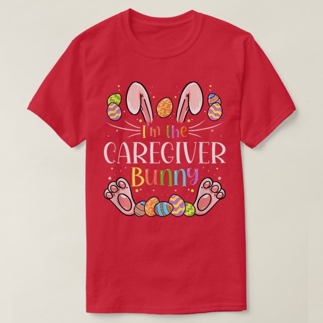 Camiseta Cuidador de la familia Fiesta Bunny Face  (Diseño del anverso)