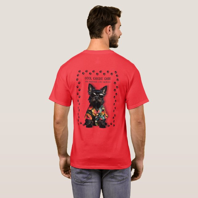 Camiseta Cuidador de perros paseador de perros (Reverso completo)