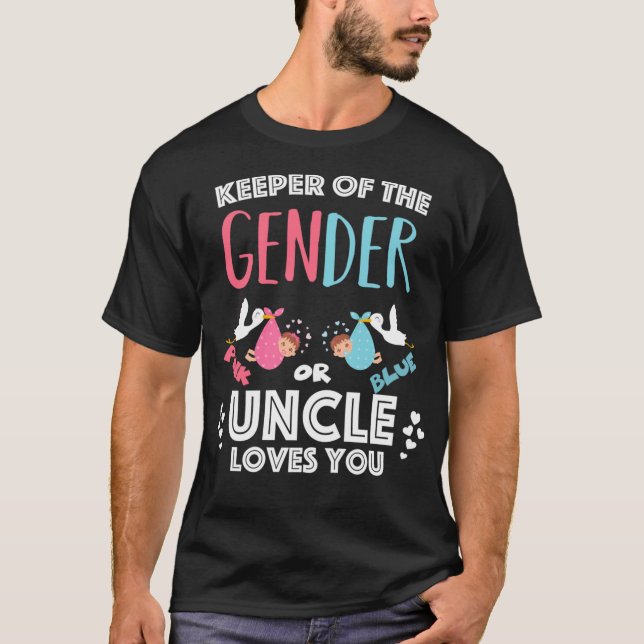 Camiseta Cuidador del tío de género - Fiesta de revelación  (Anverso)