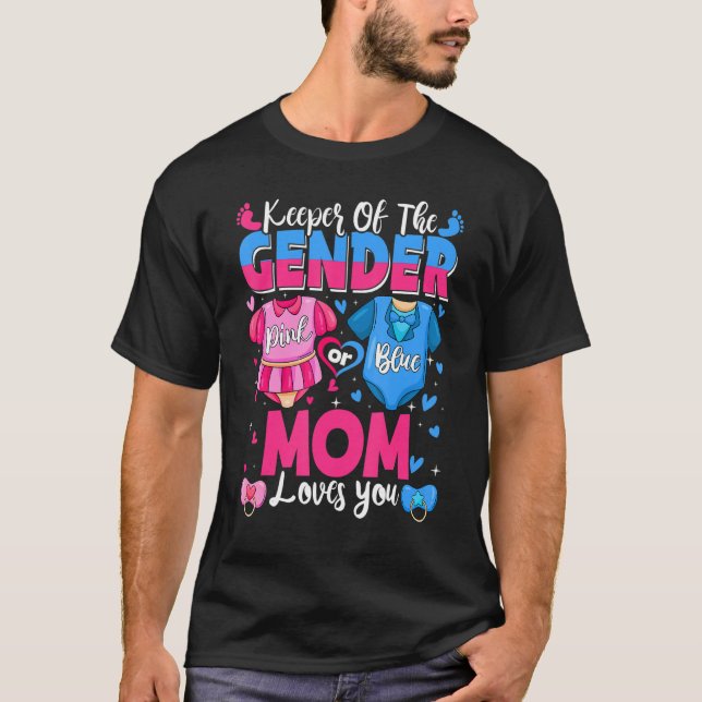 Camiseta Cuidadora De Género Que Mamá Te Ama Rosa O Azul Be (Anverso)
