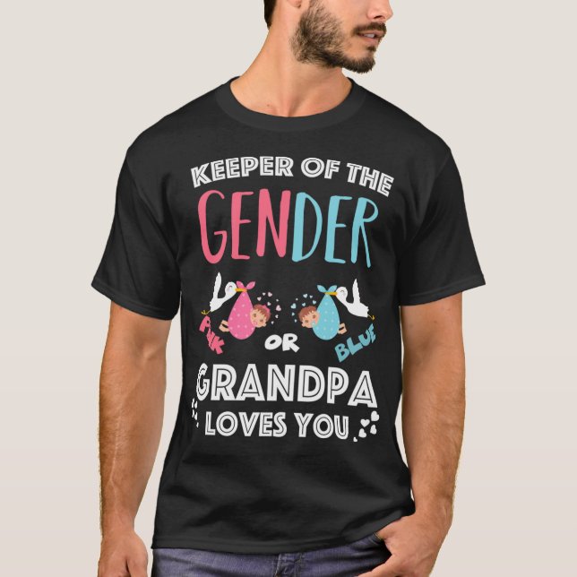 Camiseta Cuidadora del abuelo de género - Fiesta de revelac (Anverso)