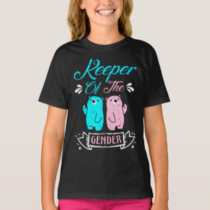 Camiseta Cuidadora del oso de peluche rosa y azul de género