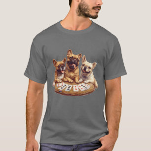 Camiseta Cuidados Bulldoges franceses jugando cartas