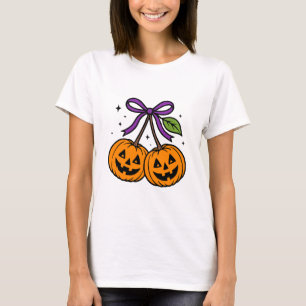 Camiseta Cuidados cerezas de calabaza de Halloween con mora