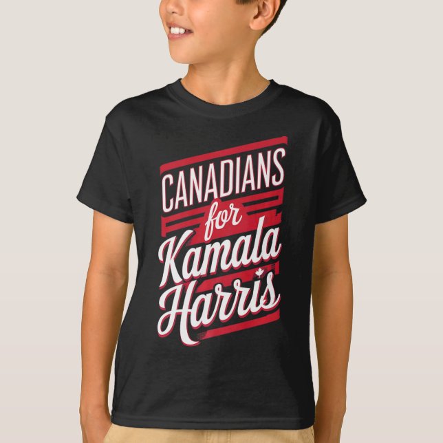 Camiseta Cuidados Chicas Canadienses Para Kamala Harris Can (Anverso)