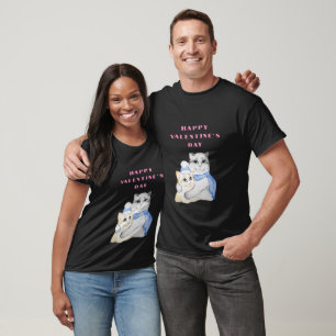 Camiseta Cuidados gatos de acuarela sobre El día de San Val