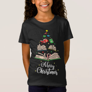 Camiseta Cuidados libros de árbol de navidad libros de ropa