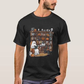 Camiseta Cuidados libros de lectura fantasma con Halloween