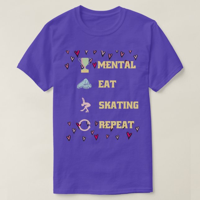 Camiseta Cuidados Mentales Comer Hielo Patinaje Danza Sleep (Diseño del anverso)
