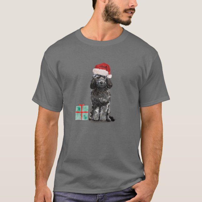 Camiseta Cuidados Navidades De Cachorros Blancos Y Negros (Anverso)