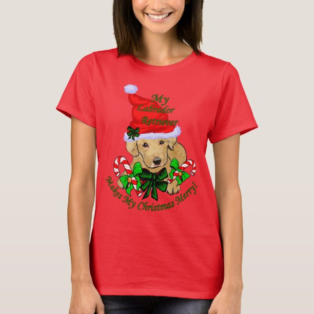 Camiseta Cuidados Navidades de porras de laboratorio amaril (Anverso)