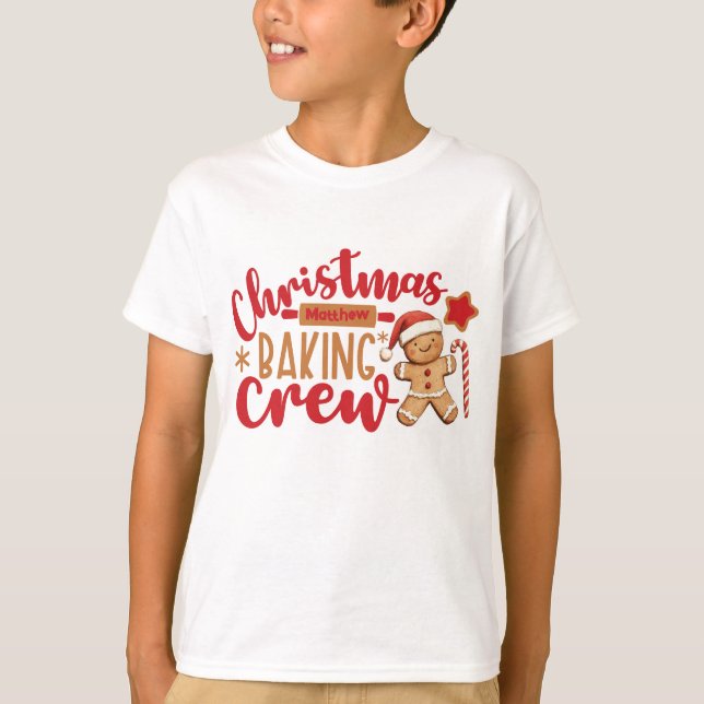 Camiseta Cuidados Navidades horneando a la tripulación Ging (Anverso)
