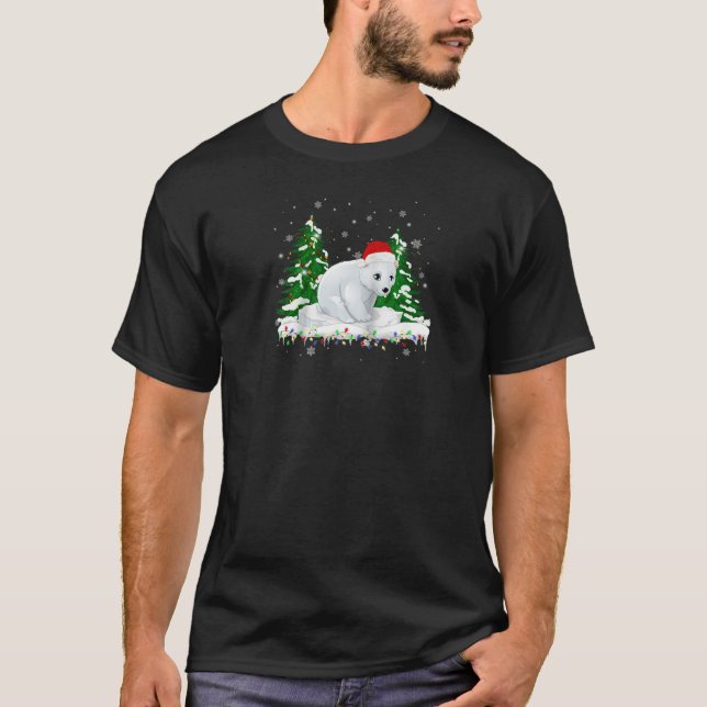 Camiseta Cuidados Navidades Oso Polar Red Santa Hat Tr ilum (Anverso)